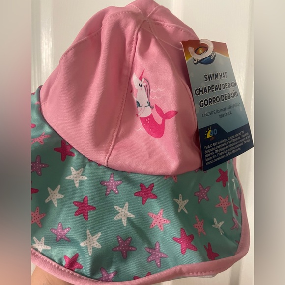 🔴 3/$12 Baby Girls Pink Graphic Swim Hat! NWT! - Picture 2 of 4